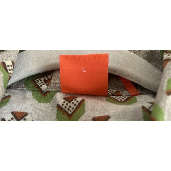 Men’s Hugo Boss Button Up Green Print Long Sleeve Size Large - Picture 7 of 9